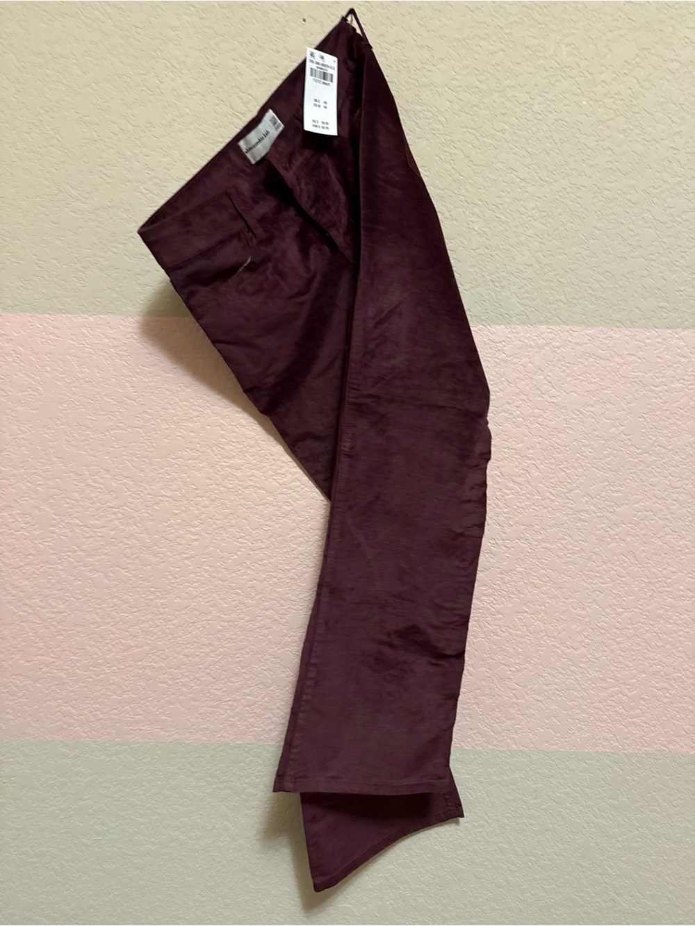 Abercrombie Kids Burgundy Velvet Bootcut Pants